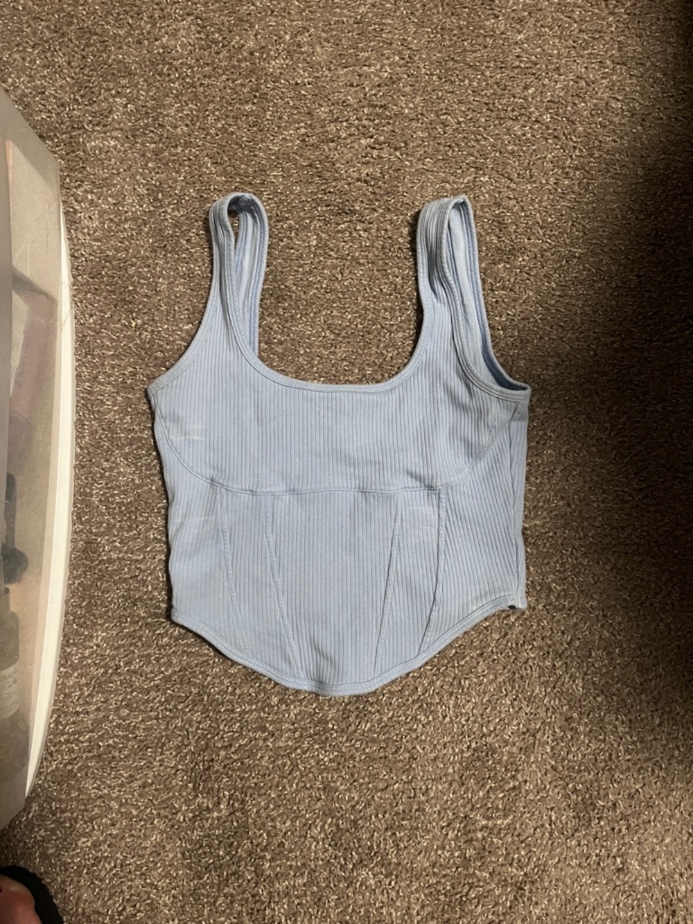 PINK Victoria's Secret Light Blue Ribbed Crop Tank